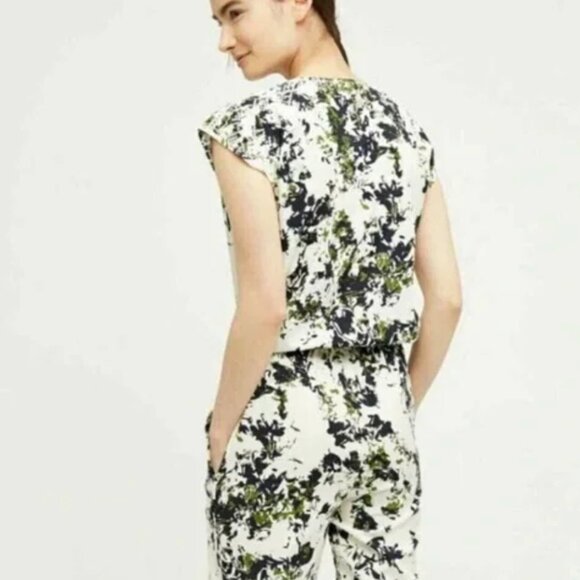 Ranna Gill Aida Embroidered Green/White Floral Jumpsuit, NWT SZ L - Picture 4 of 12